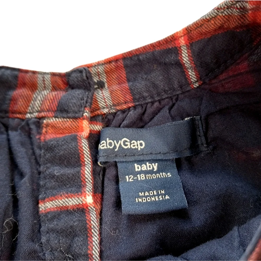 GAP Dress Navy, Red and White Plaid Size 12-18 Months